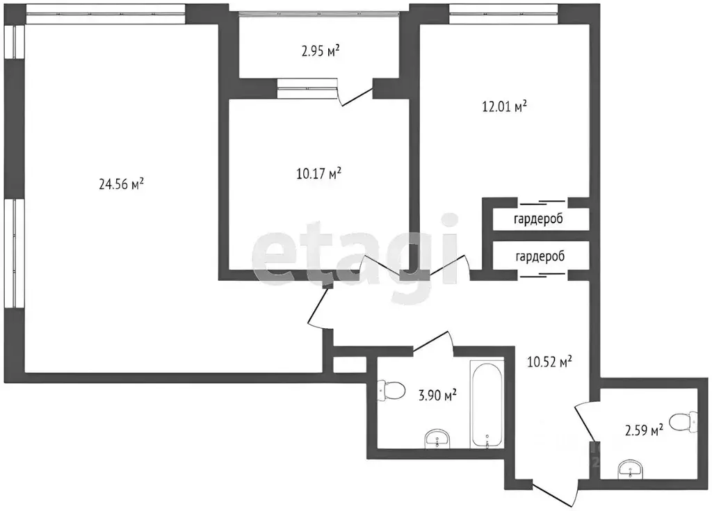 3-к кв. Москва Каширский проезд, 25к1 (65.0 м) - Фото 1