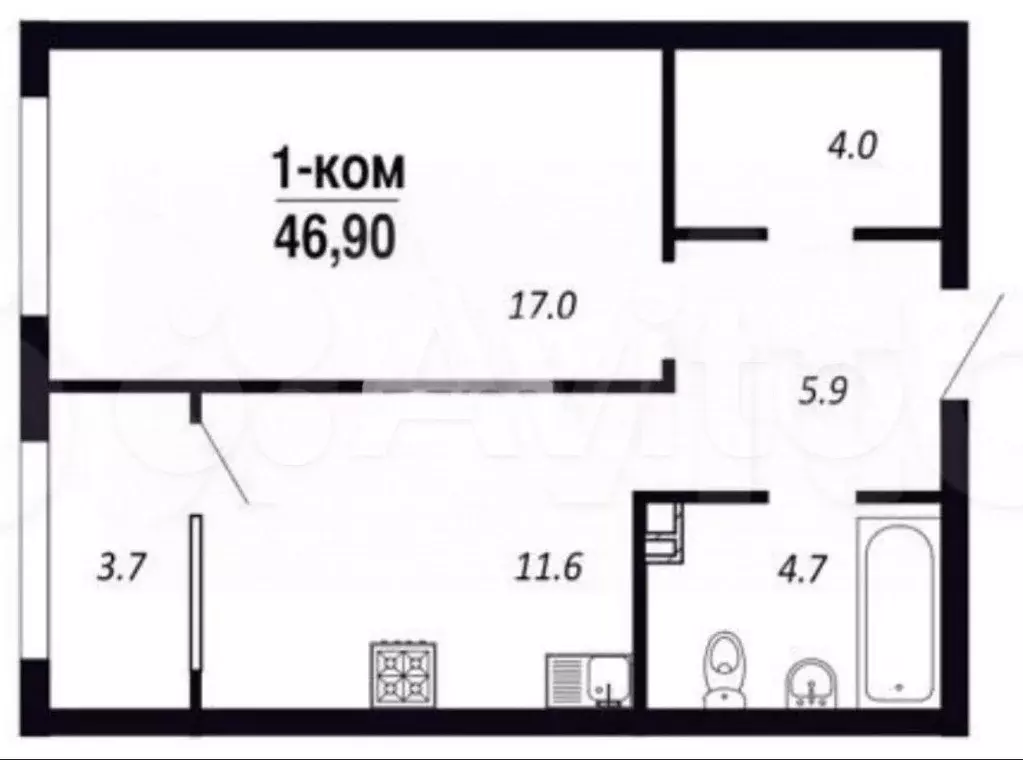 1-к. квартира, 47 м, 18/22 эт. - Фото 0