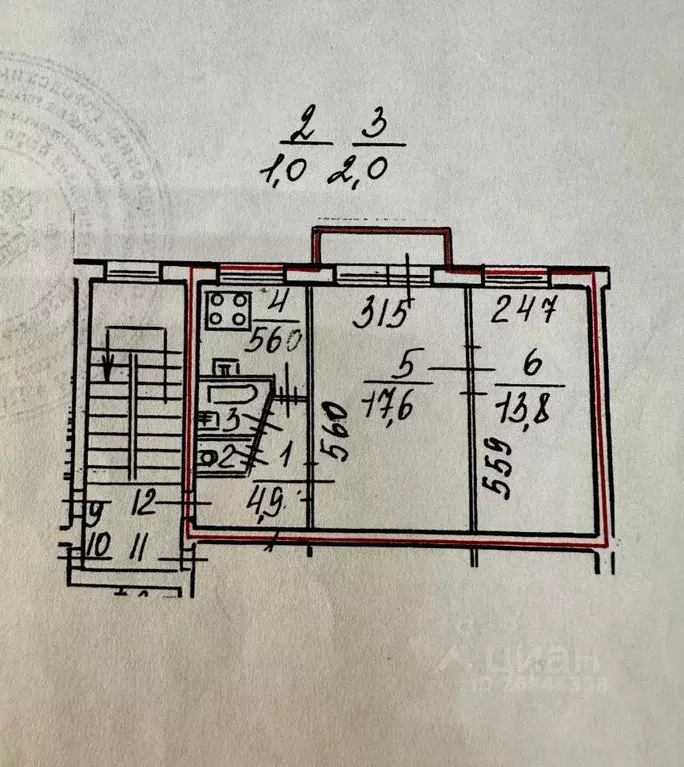 2-к кв. Санкт-Петербург Пискаревский просп., 56К1 (44.9 м) - Фото 2