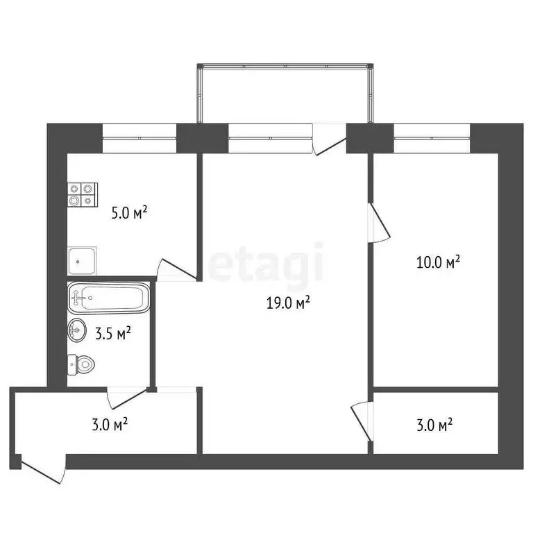 2-комнатная квартира: Ижевск, Клубная улица, 66 (46.8 м) - Фото 0