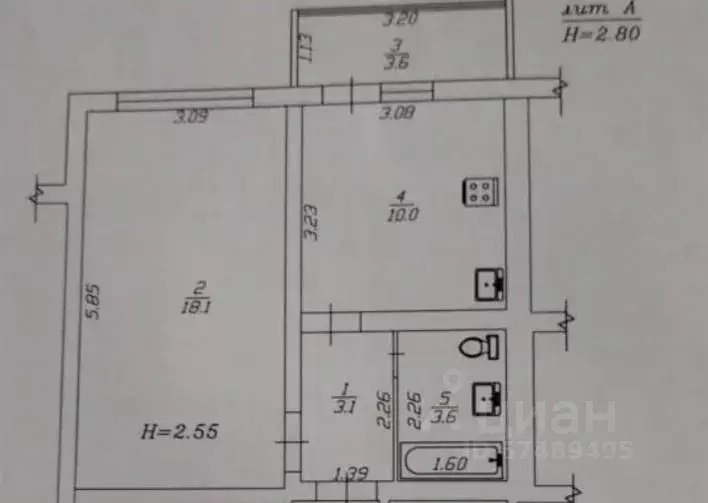 1-к кв. Краснодарский край, Анапа Владимирская ул., 140 (39.0 м) - Фото 2