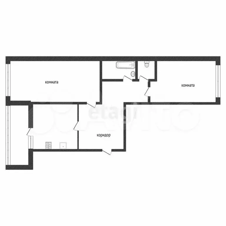 2-к. квартира, 53 м, 4/5 эт. - Фото 0