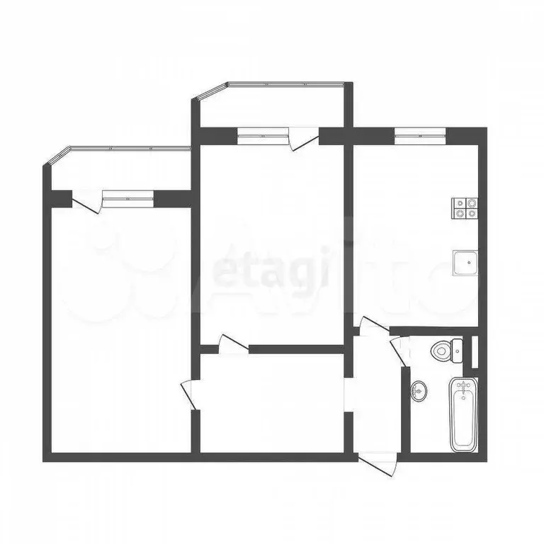 2-к. квартира, 65 м, 3/9 эт. - Фото 0