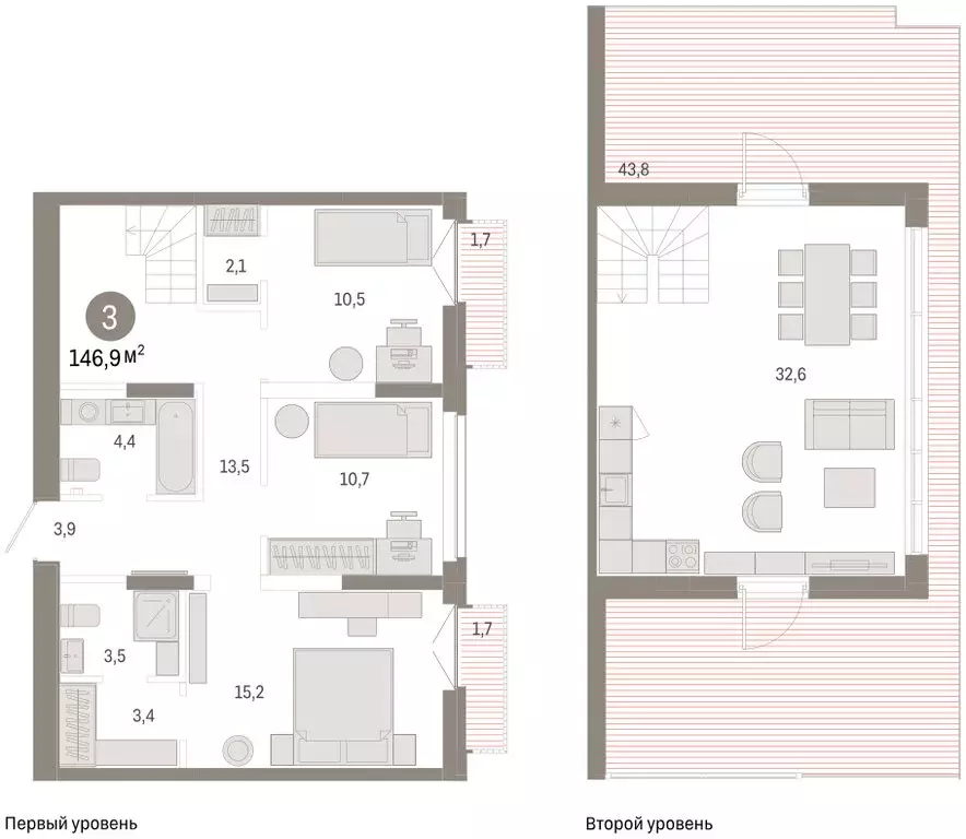 3-комнатная квартира: Тюмень, улица Республики, 205к2 (148.1 м) - Фото 1
