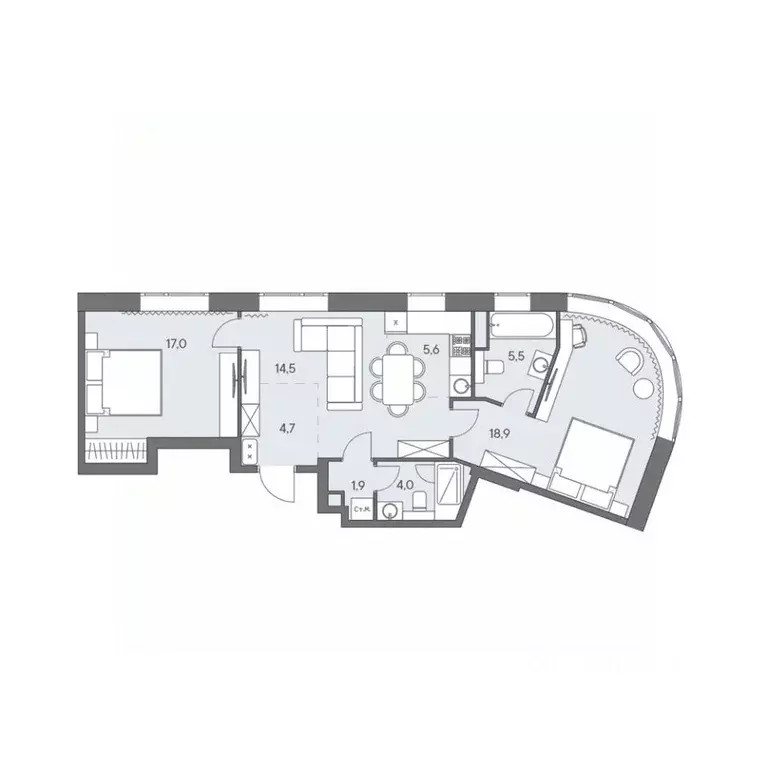 3-к кв. Москва ш. Боровское (дублер) (72.1 м) - Фото 0