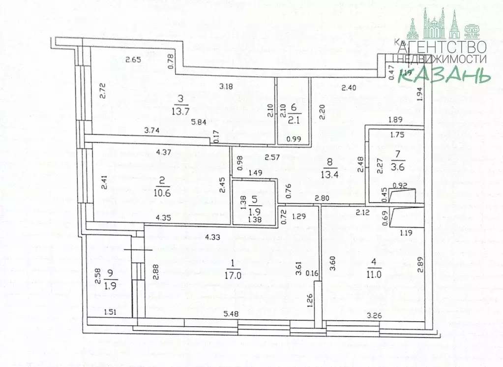 3-к кв. Татарстан, Казань ул. Аметьевская магистраль, 16к2 (73.3 м) - Фото 2