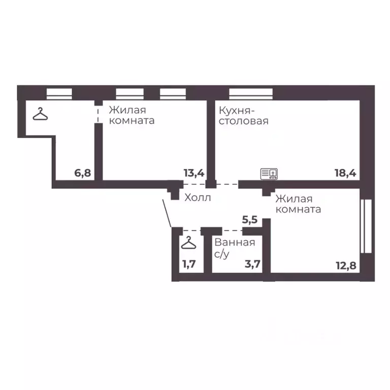 2-к кв. Челябинская область, Челябинск просп. Ленина, 1 (62.3 м) - Фото 1
