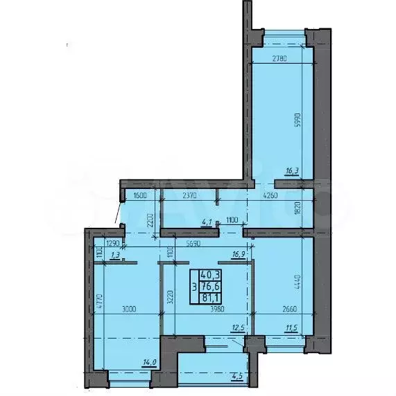 3-к. квартира, 80 м, 3/5 эт. - Фото 0