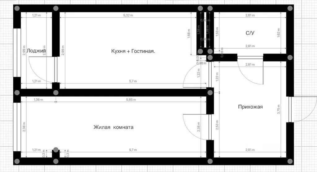 1-к кв. Кабардино-Балкария, Нальчик ул. Циолковского, 7Б (43.0 м) - Фото 1