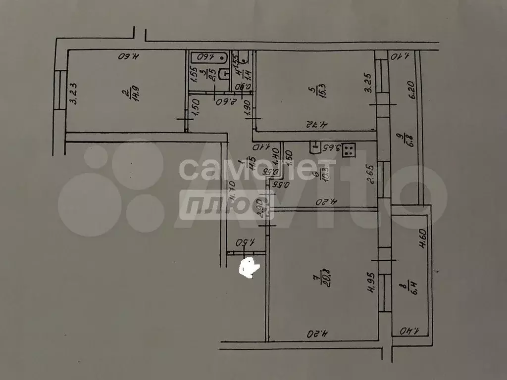 3-к. квартира, 89,9 м, 4/6 эт. - Фото 1