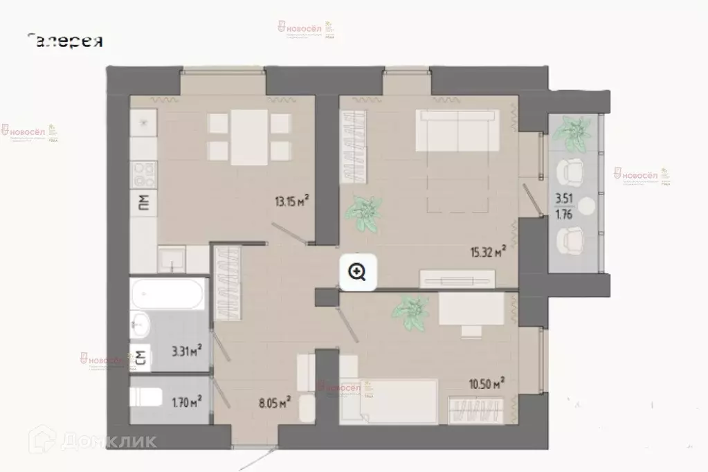 Продаётся 2-к квартира, 52.4 м - Фото 1