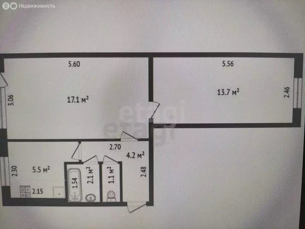 2-комнатная квартира: Новодвинск, улица Советов, 31 (44.2 м) - Фото 0