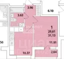 1-к кв. Санкт-Петербург Кубинская ул., 82к3с1 (30.3 м) - Фото 2