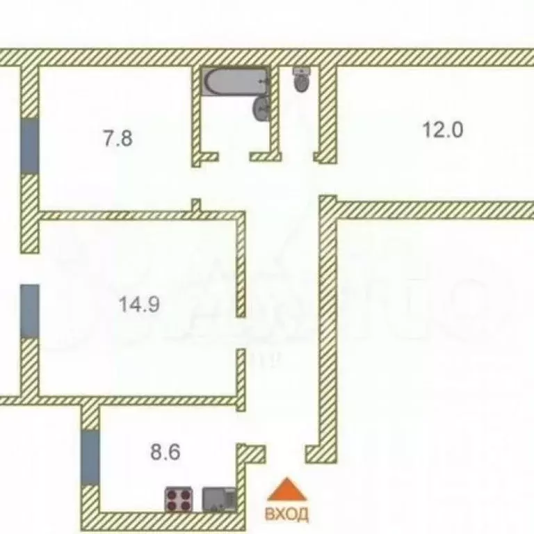 3-к кв. Тюменская область, Тюмень ул. Мельникайте, 48а (61.3 м) - Фото 1