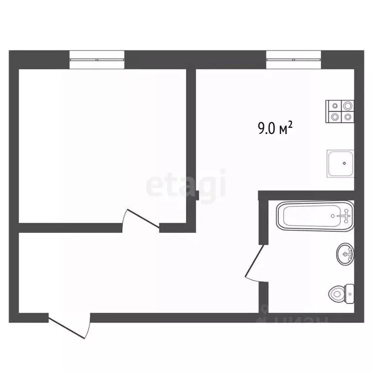 1-к кв. Нижегородская область, Навашино ул. Воровского, 17 (27.4 м) - Фото 1