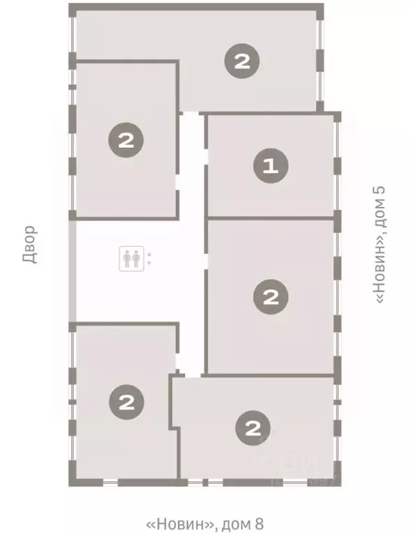 2-к кв. Ханты-Мансийский АО, Сургут 35-й мкр, Квартал Новин жилой ... - Фото 2