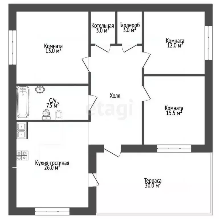 Дом в Крым, Сакский район, с. Уютное ул. Большая Морская, 2 (156 м) - Фото 2