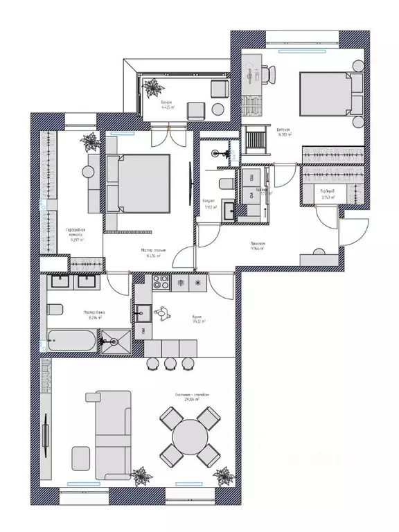 3-к кв. Санкт-Петербург Барочная ул., 6 (105.3 м) - Фото 0