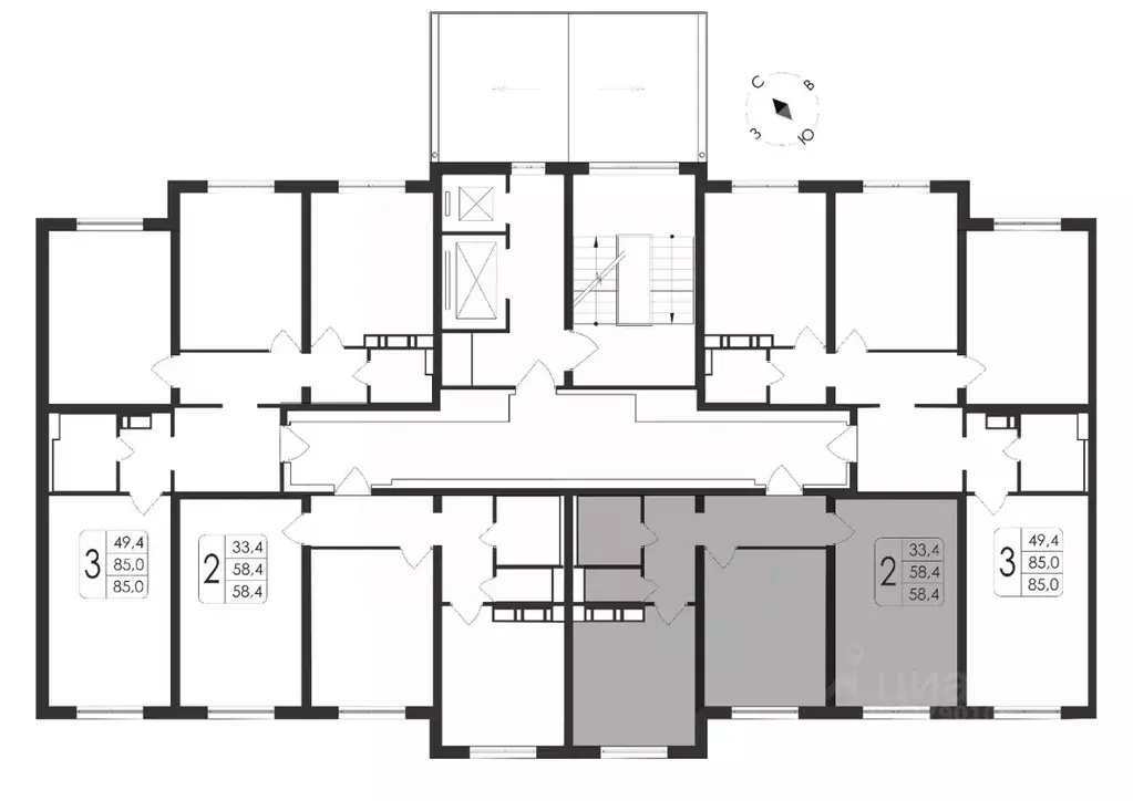 2-к кв. Воронежская область, Воронеж ул. Шишкова, 140Б/21 (58.4 м) - Фото 1