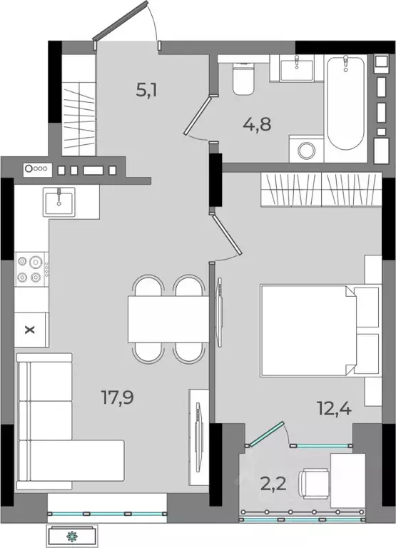1-к кв. Удмуртия, Ижевск Северо-Западный жилрайон, 2-й мкр, Новый ... - Фото 1