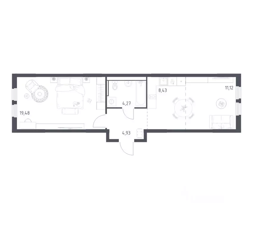 1-к кв. Московская область, Ленинский городской округ, Мисайлово пгт, ... - Фото 1