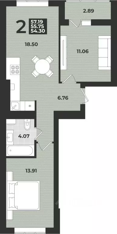 2-к кв. Калининградская область, Калининград ул. Героя России ... - Фото 1