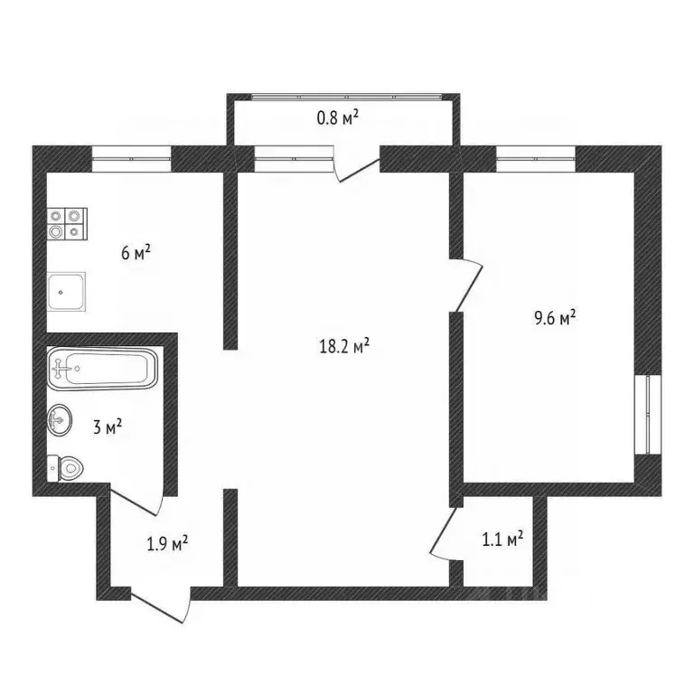 2-к кв. Нижегородская область, Нижний Новгород ул. Куйбышева, 5 (41.0 ... - Фото 1