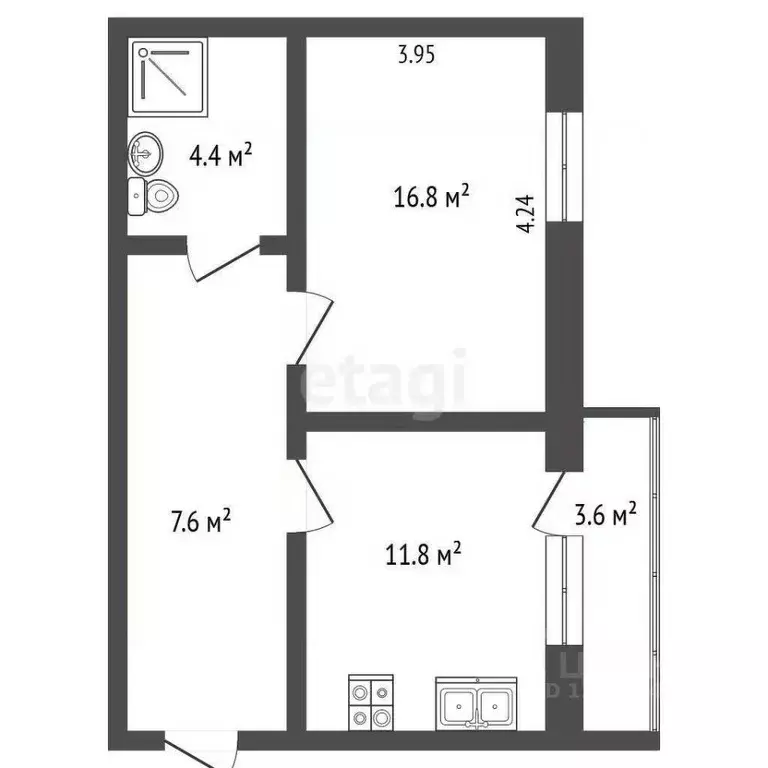 1-к кв. Архангельская область, Котлас ул. Кедрова, 24 (40.0 м) - Фото 1