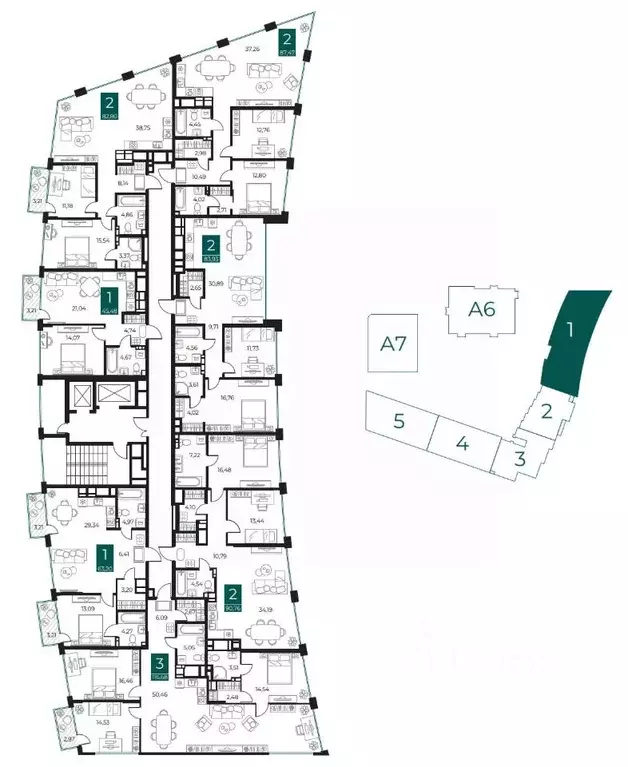 2-к кв. Рязанская область, Рязань Арт Кварталы жилой комплекс (90.76 ... - Фото 2