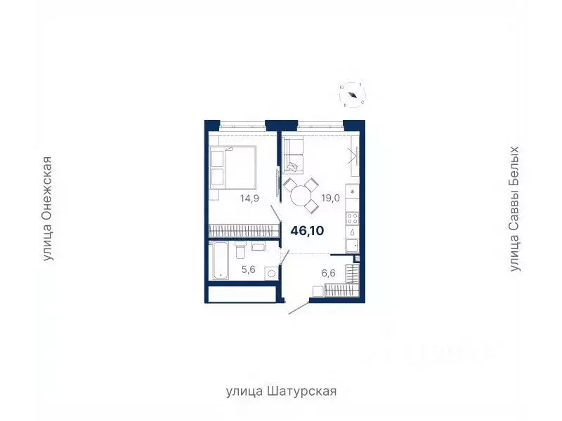 1-к кв. Свердловская область, Екатеринбург ул. Шатурская (46.1 м) - Фото 0