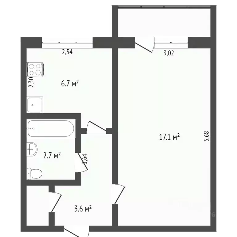 1-к кв. Тюменская область, Тобольск 9-й мкр, 13А (29.0 м) - Фото 2