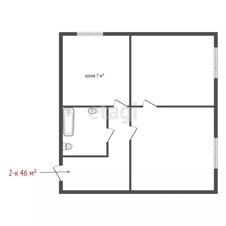 2-комнатная квартира: Берёзовский, улица Красных Героев, 5 (46 м) - Фото 1