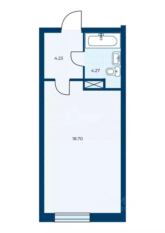 Студия Татарстан, Казань ул. Генерала Ерина, 5Д (32.55 м) - Фото 1