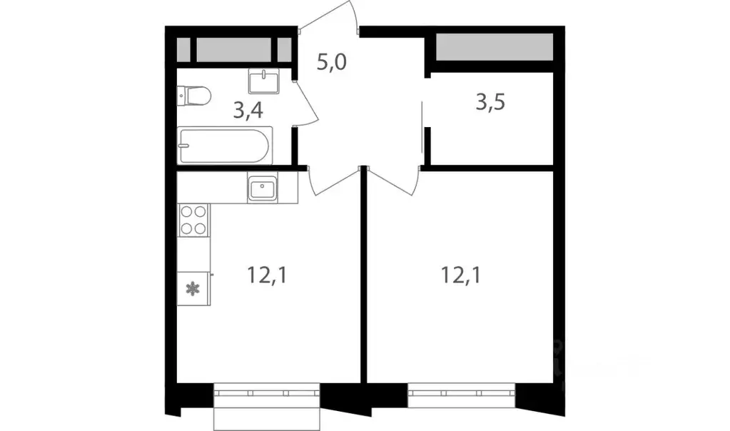 1-к кв. Москва Михалковская ул., 48 (36.1 м) - Фото 0