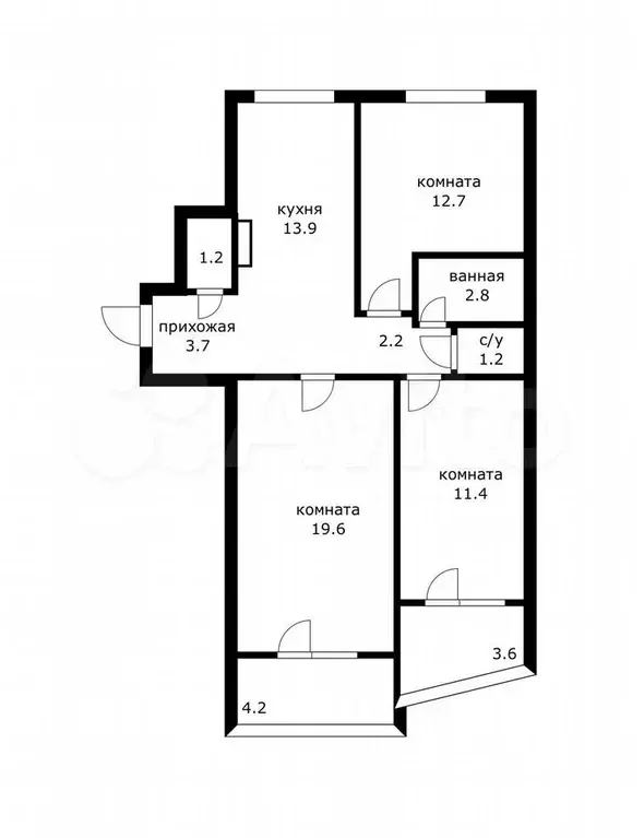 3-к. квартира, 75 м, 5/9 эт. - Фото 0