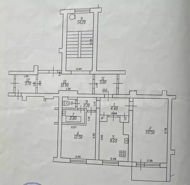 2-к. квартира, 51 м, 4/9 эт. - Фото 0