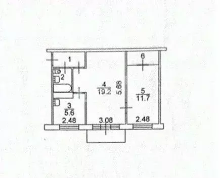 2-к кв. Томская область, Томск просп. Кирова, 55 (43.0 м) - Фото 2