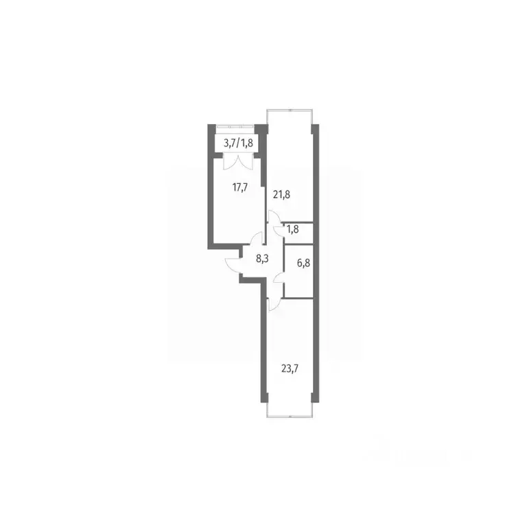 2-к кв. Санкт-Петербург ул. Академика Константинова, 1к1 (82.0 м) - Фото 0