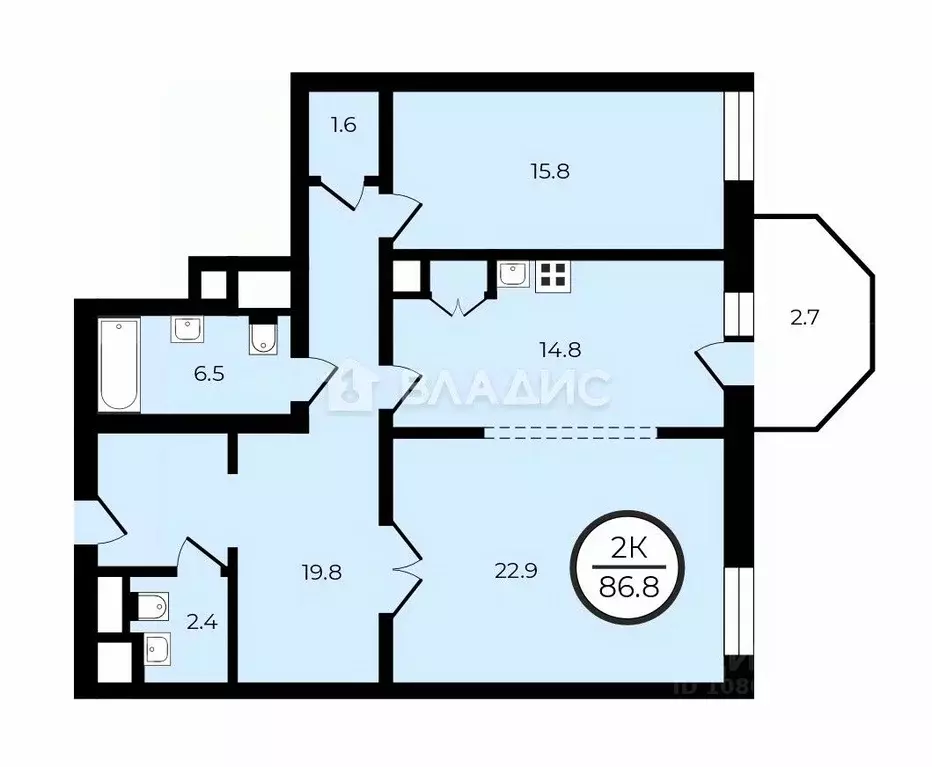 2-к кв. Москва просп. Вернадского, 80Ак1 (86.8 м) - Фото 2