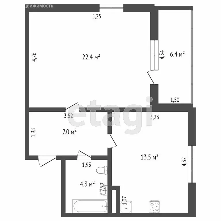 1-комнатная квартира: Симферополь, Севастопольская улица, 41Г (47.2 м) - Фото 0