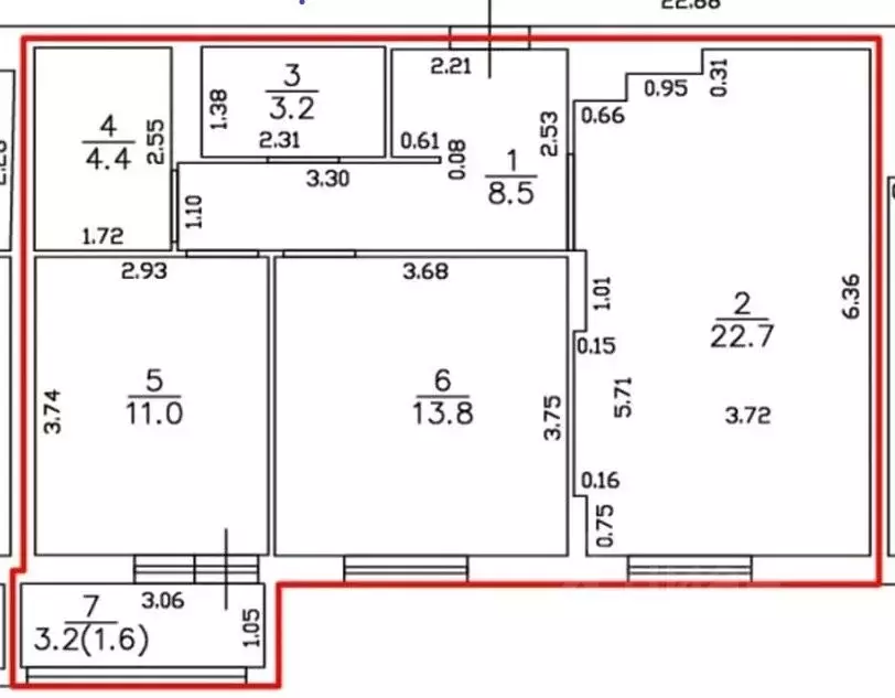 2-к кв. Калининградская область, Зеленоградск ул. Римская, 5к5 (66.0 ... - Фото 2