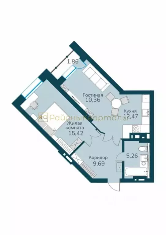 1-к кв. Новосибирская область, Новосибирск ул. Владимира Заровного, ... - Фото 1
