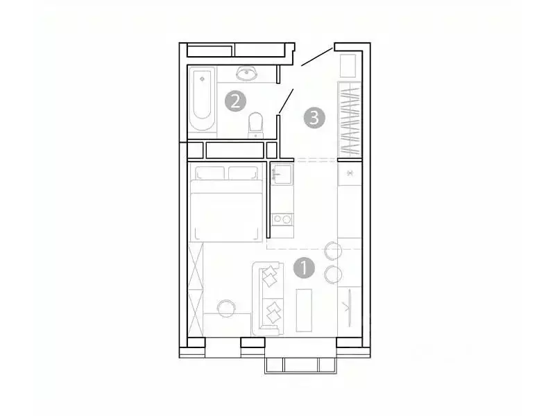 1-к кв. Забайкальский край, Чита 1-я Коллективная ул., 6 СТР (28.65 м) - Фото 1