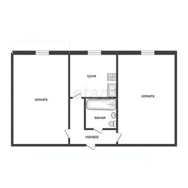 2-к кв. Свердловская область, Нижний Тагил ул. Пархоменко, 125 (42.6 ... - Фото 1