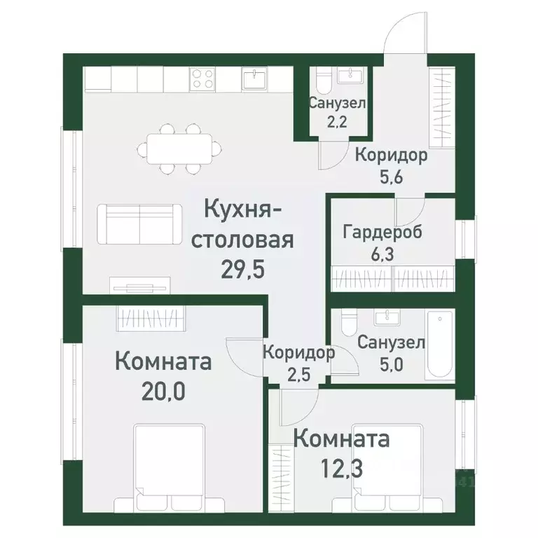 2-к кв. Челябинская область, Челябинский городской округ, пос. ... - Фото 0