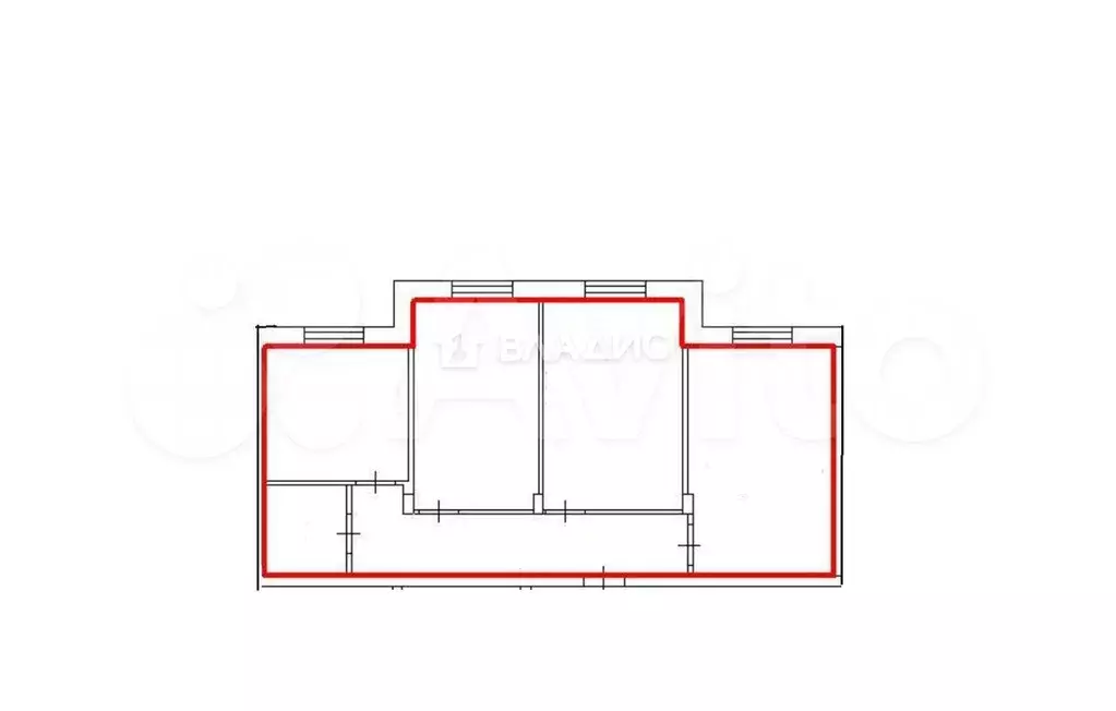 3-к. квартира, 56 м, 1/3 эт. - Фото 0