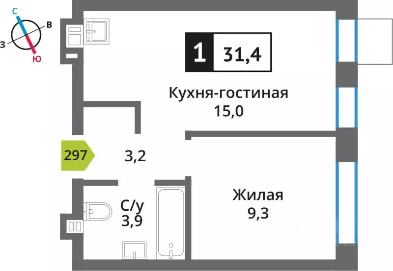 Студия Московская область, Красногорск Опалиха мкр, Никольский Квартал ... - Фото 1