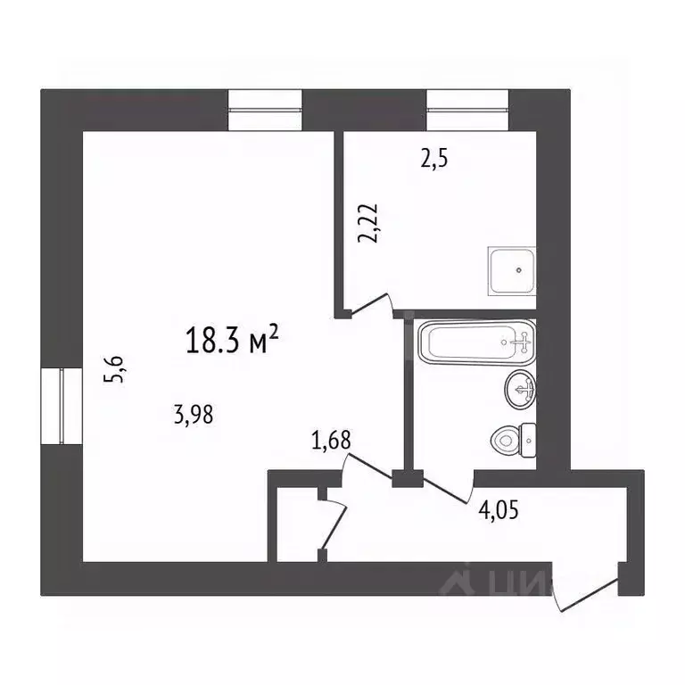 1-к кв. Иркутская область, Иркутск Профсоюзная ул., 2 (32.0 м) - Фото 2