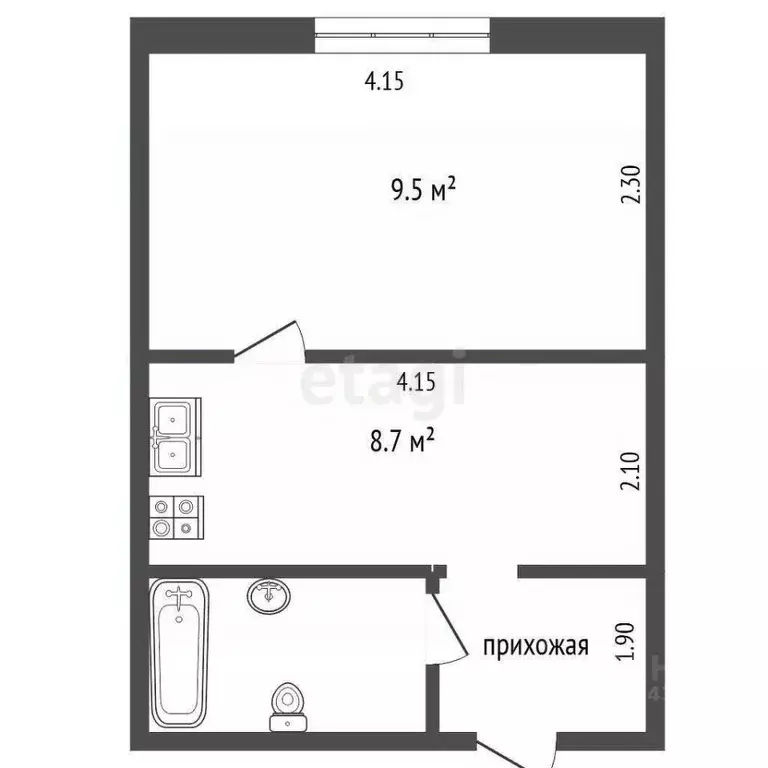 1-к кв. Московская область, Ленинский городской округ, д. Сапроново, ... - Фото 1