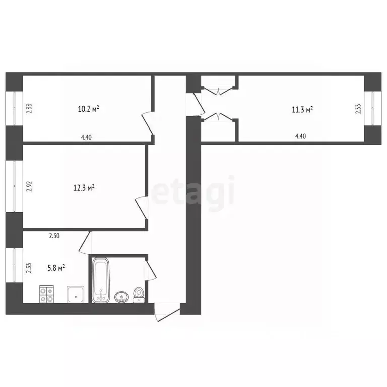 3-к кв. Московская область, Красногорск городской округ, пос. ... - Фото 2